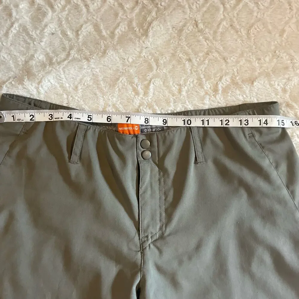 Merrell Opti Wick Shorts Olive Green Size 6 UPF 50+